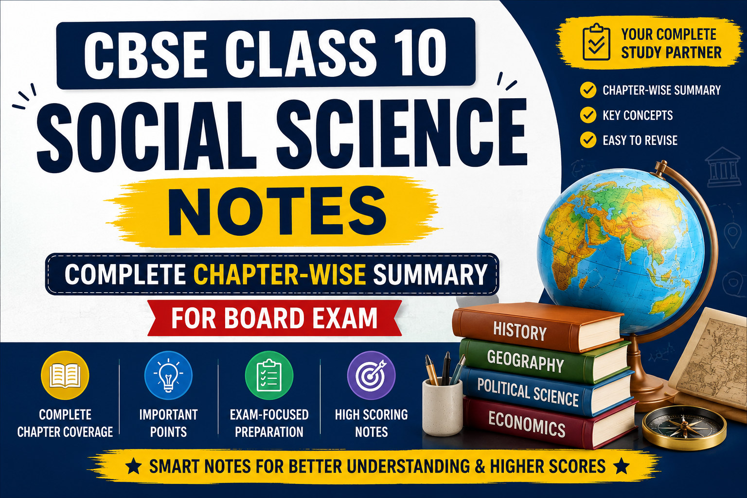 CBSE Class 10 Social Science Notes: Complete Chapter-Wise Summary for Board Exam